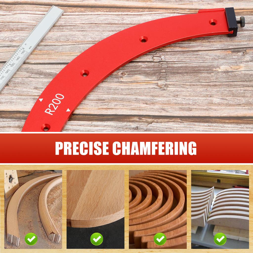 5Pcs Round Corner Radius Templates 5 Size Cutting Auxiliary Aluminum Alloy Corner Trimming Mould Precise for Furniture Woodwork