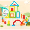 Wooden Toys DIY Assembled Rainbow Building Blocks Set Children Montessori Early Learning Stacked Balance Educational Toys