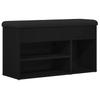 Shoe Bench with Shelf Black 80 x 30 x 45 cm Engineered Wood