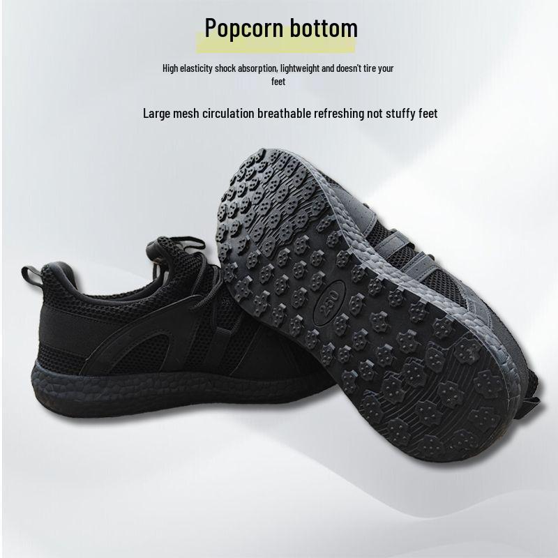 

Men s Ultra-Light Black Mesh Shock-Absorbing Running Shoes - Breathable, Super Soft, Summer Fitness Footwear 39
