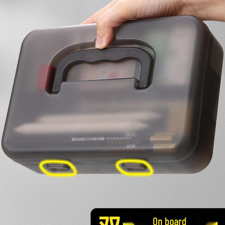 Double-Layer Transparent Pencil Storage Box - Extra Large Capacity