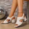 Mode 2025 Sommer Neue Damen Grobe Absätze Mode Lässige Sandalen Offene Zehen Aushöhlbar Atmungsaktiv Römerstil Slipper High Heel Coole Pumps
