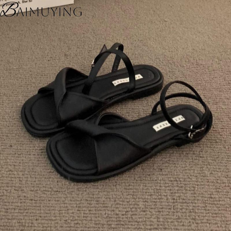 Mode Eckige Zehen Flache Sandalen Damen Hausschuhe Freizeitschuhe Frau 2025 Trend Sommerkleid Strand Komfortschuhe Flip Flops Pantoletten Mujer