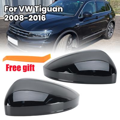 Rearview Mirror Housing Cover Cap For Volkswagen Tiguan 2008 2009 2010-2017 Glossy Black Side Mirror Cover Cap Car Accessories