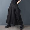 Plus Size Vintage Black High Waist Casual Loose Long Summer Wide Leg Pants Women Trousers