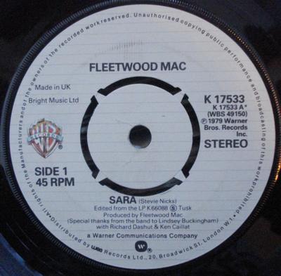 7inch Record FLEETWOOD MAC - Sara K17533 Warner Bros. Re 1979 UK Pop Used
