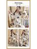 Middle-Aged Mom Long Sleeve Pajamas - Green Plant Series Cardigan, Loose Plus Size Home Set for Women, Spring/Autumn.