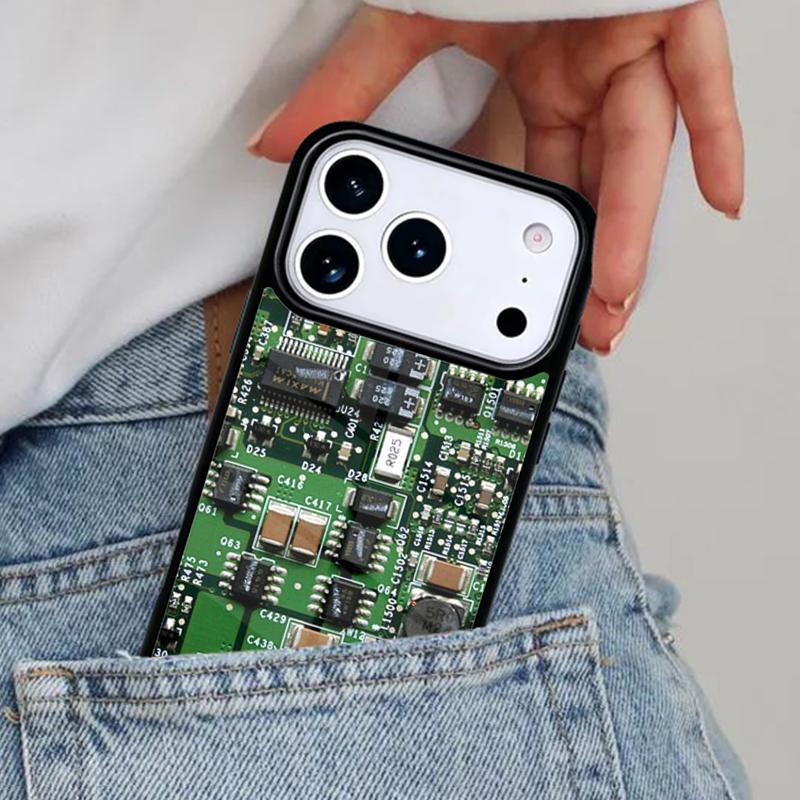 inside Circuit Board Phone Case for iPhone 16e 15 14 13 12 17 Pro Max Plus Air 17pro Cover Coque