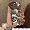 Sweet and cool babes leopard print love Apple 15 mobile phone case for 14promax laser iPhone13 Europe and America 12 hard