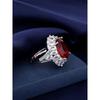Fashion 5 Karat Artificial High Carbon Diamond Pigeons-Blood Ruby Ring Female Luxury Elegant Fancy Normcore Style Ring