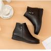 Leather Boots New Middle-aged and Elderly Flat-bottomed Short Boots Female Mothers Warm Cotton Shoes Soft-soled Non-slip