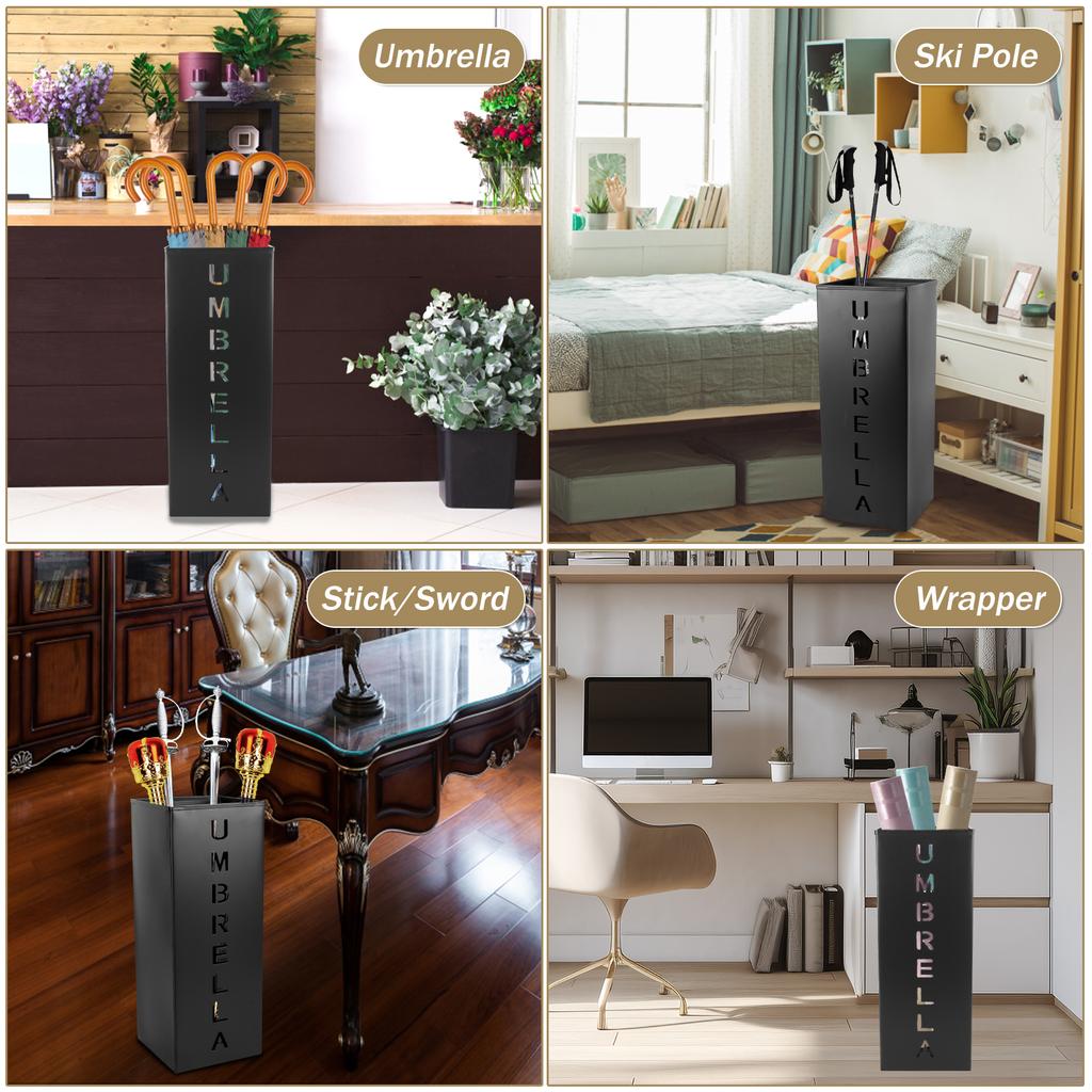 Metal NEW Umbrella Holder Free Standing Umbrella Stand Rack Decorative Umbrella Holder Bin Multipurpose Walking Sticks Storage