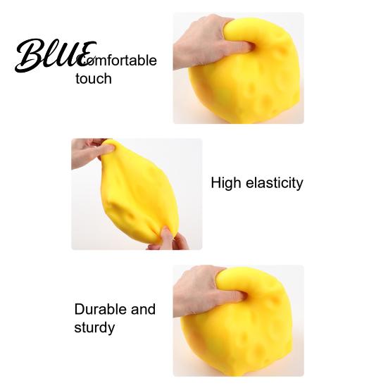 Cheese Squeeze Toy Large Stress Relief Block Fidget Relaxation Anxiety Focus Aid Ball Simulated Cube Sensory Soft Reliever