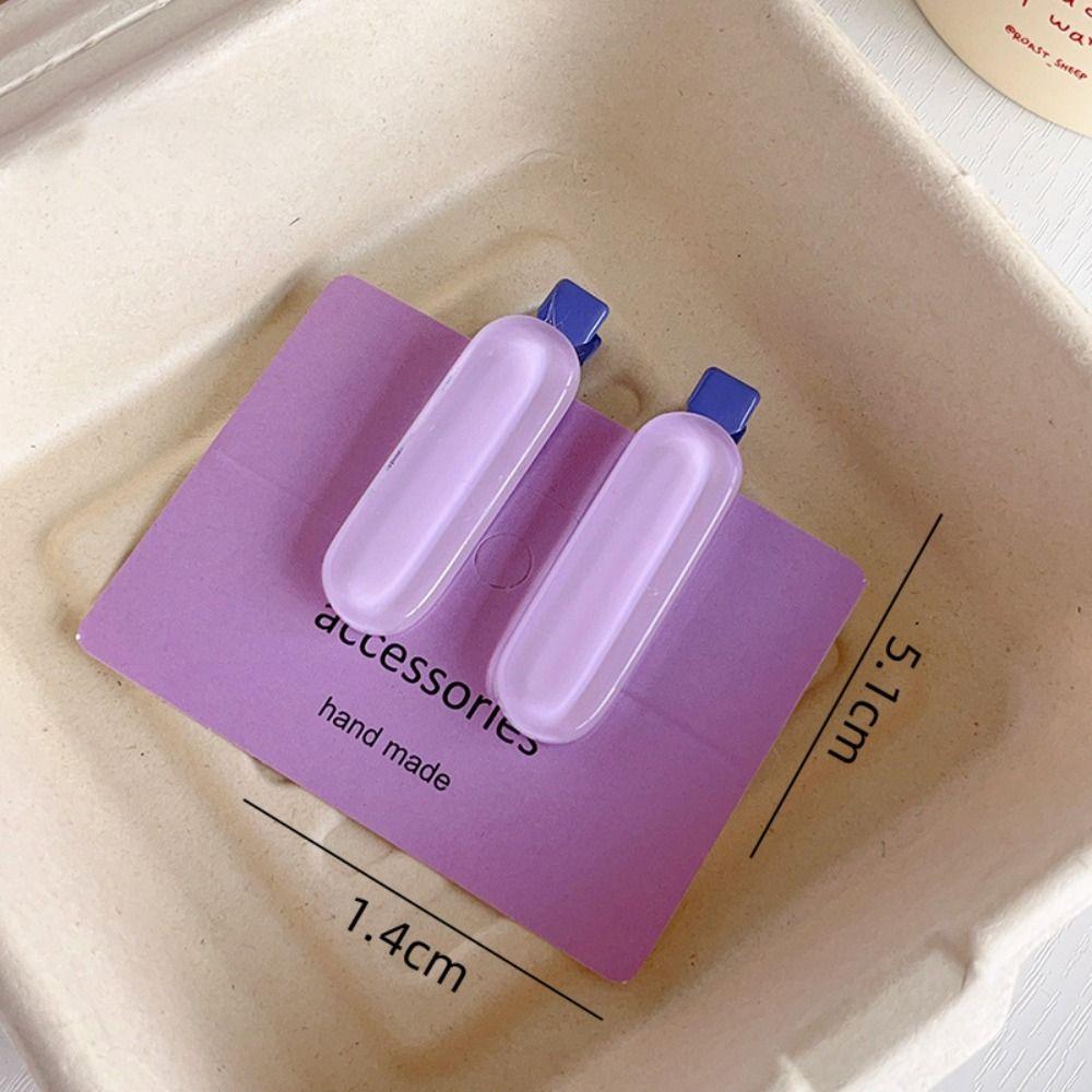 2pcs/set Oval Barrettes Hair Clips Small Headwear Sweet Side Clip  Women Girls