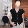 Women's Hollow Ice Silk Knitted Cardigan Summer French Temperament Short Knitted Top
