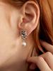 Leeenoir Square Wrinkle Pearl Earring (2Color)