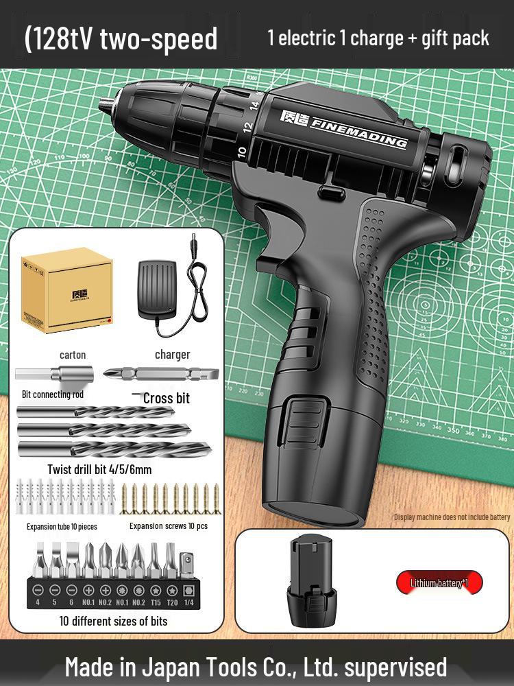 Cordless Brushless Impact Drill & Electric Screwdriver with Rechargeable Lithium Battery for Household & Multifunctional Use.