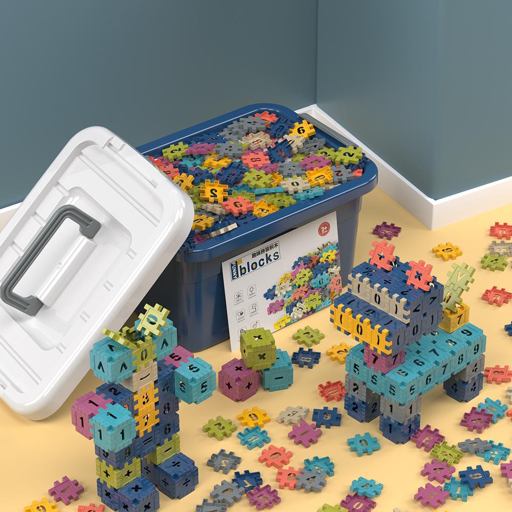 Alphabet Puzzle Square Building Block Plastic Puzzle Kindergarten Cognitive Toys