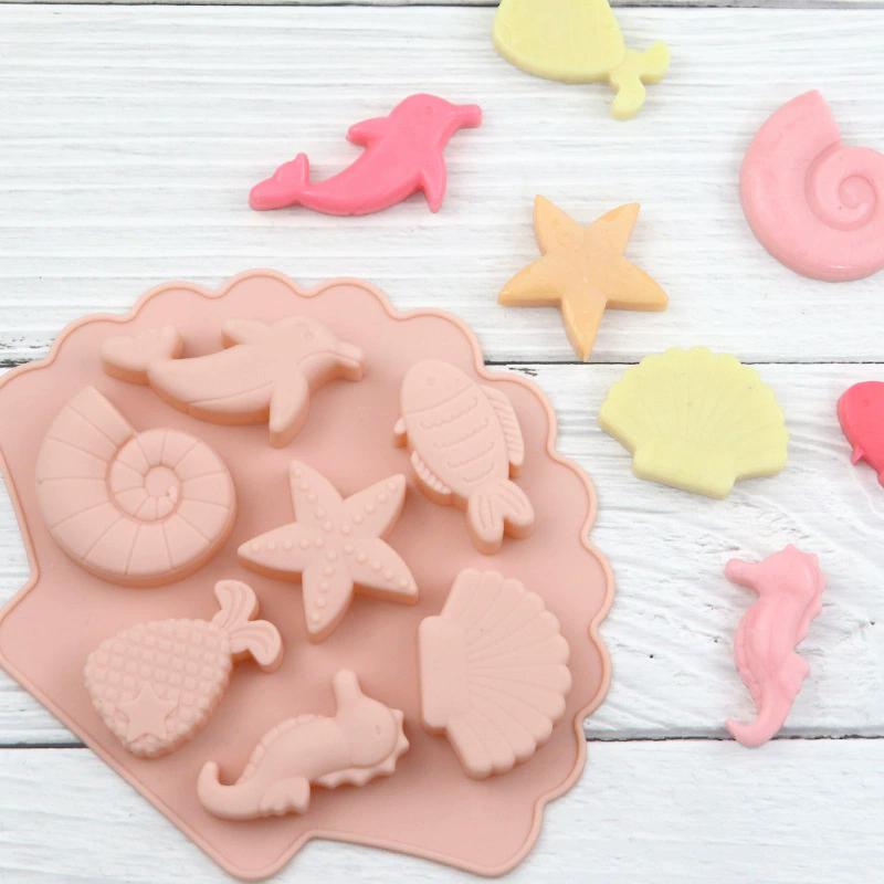 Mermaid Tail Cake Pan Under The Sea Silicone Mold For Baby Shower Birthday Party Chocolate Candy Cupcake Topper Decoration Tools