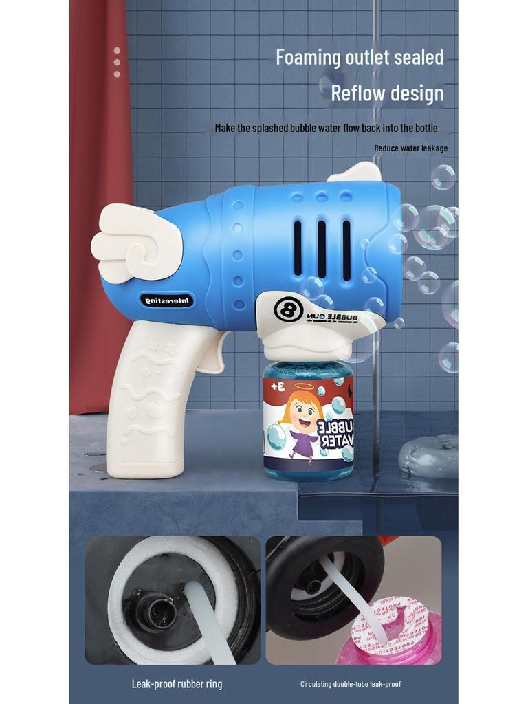 Electric Gatling Bubble Gun Toy - Automatic Bubble Blower with Camera for Kids