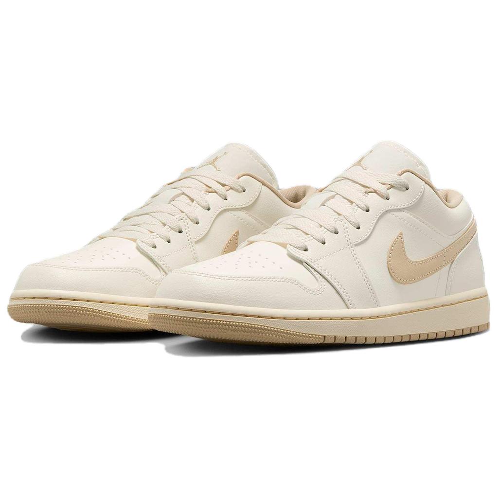 New Jordan Air Jordan 1 Anti Slip Wear Resistant Low Top Vintage Basketball Shoes Women's Beige DC0774-112