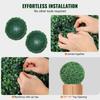 Artificial Topiaries Boxwood Trees, 24” Tall (2 Pieces), Ball-Shape Faux Topiaries Plant, All-year Green Feaux Plant Decorative Balls for Backyard,