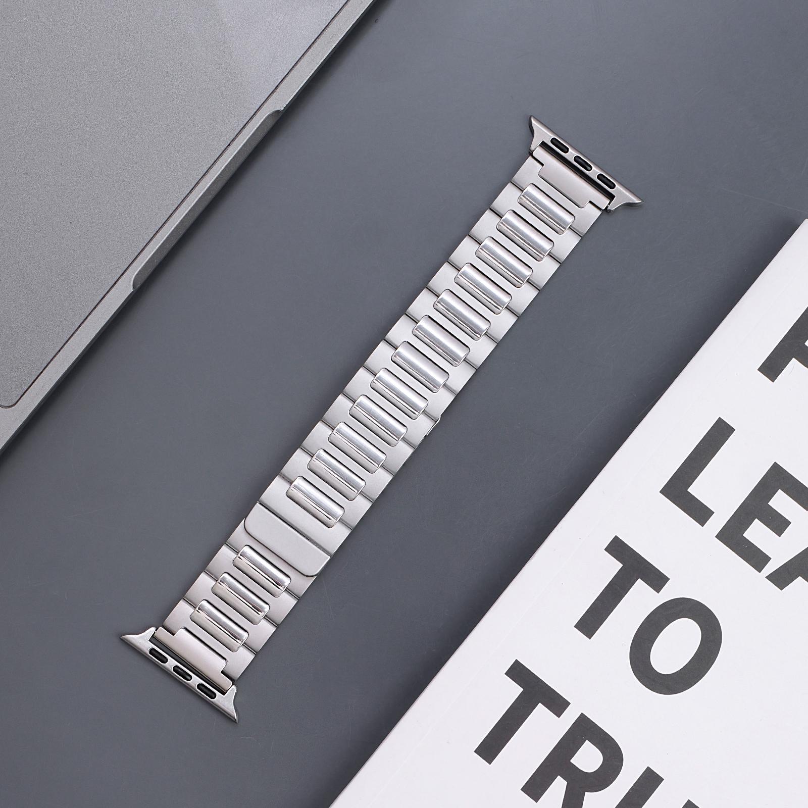 

Suitable for Apple Watch Strap New Steel Strap Metal Chain Applewatch Strap s10s9ultra2se Stainless Steel s8iwatch Male and Fema 22mm серебряный