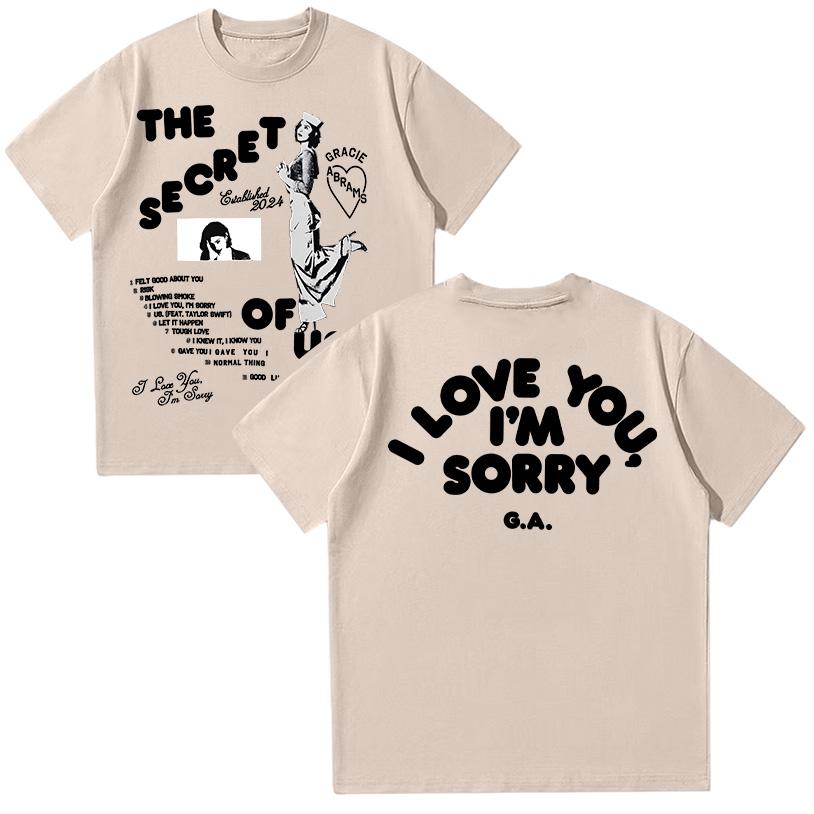 Gracie Abrams The Secret of Us Graphic T-Shirt Women Cotton Casual Short Sleeves Top Fashion Hip Hop Harajuku Unisex Tee Clothes