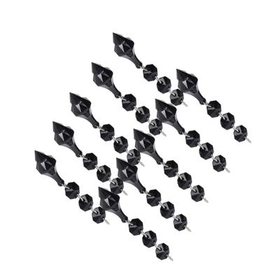 10 Stück Kristallanhänger Verjüngtes Acrylmaterial Unregelmäßige Perlenverzierung DIY Lampendekoration Schwarz