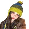 Hat Women's Autumn and Winter Big Head Circumference Warm Lei Feng Hat Wool Circle Velvet Ear Protection Knitted Cold Hat Striped Wool Hat