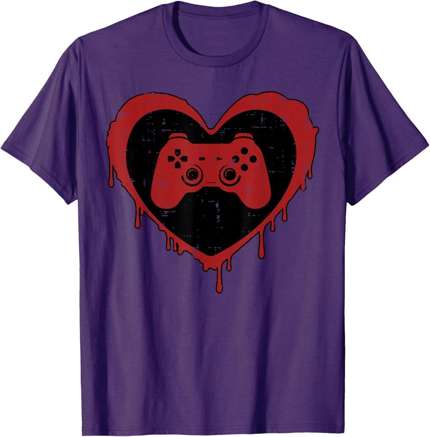 Valentines Day Gaming Heart Valentine Gamer T-Shirt L