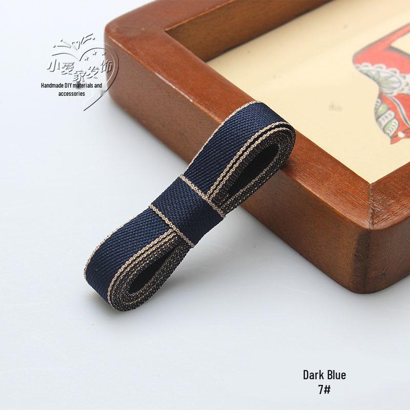 10 Yards 1cm Korean Colored Edge Cotton Webbing for Hair Clip Bows and Ribbon Accessories