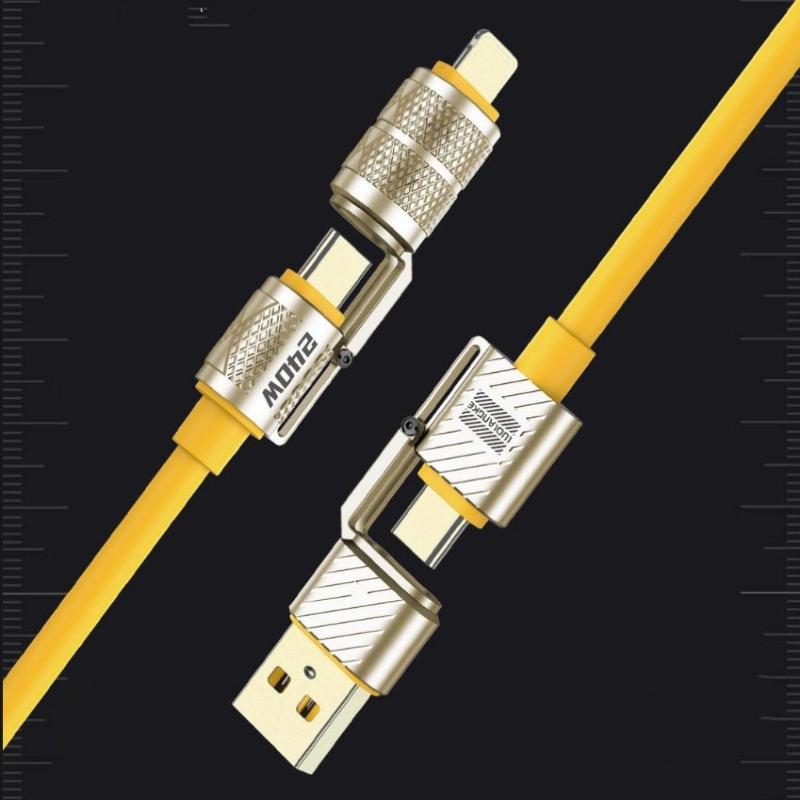 240W 4-In-1 Fast Charging Data Cable Type-C To Type-C Zinc Alloy Cable For Phone Fast Charging Data Cable