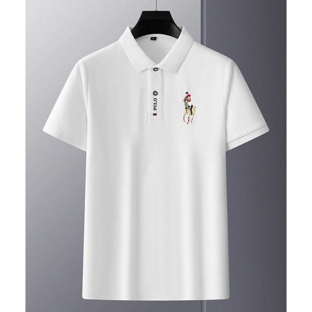 STORN Men's Embroidered Casual Fashion Short Sleeved POLO Shirt Summer Comfortable Top