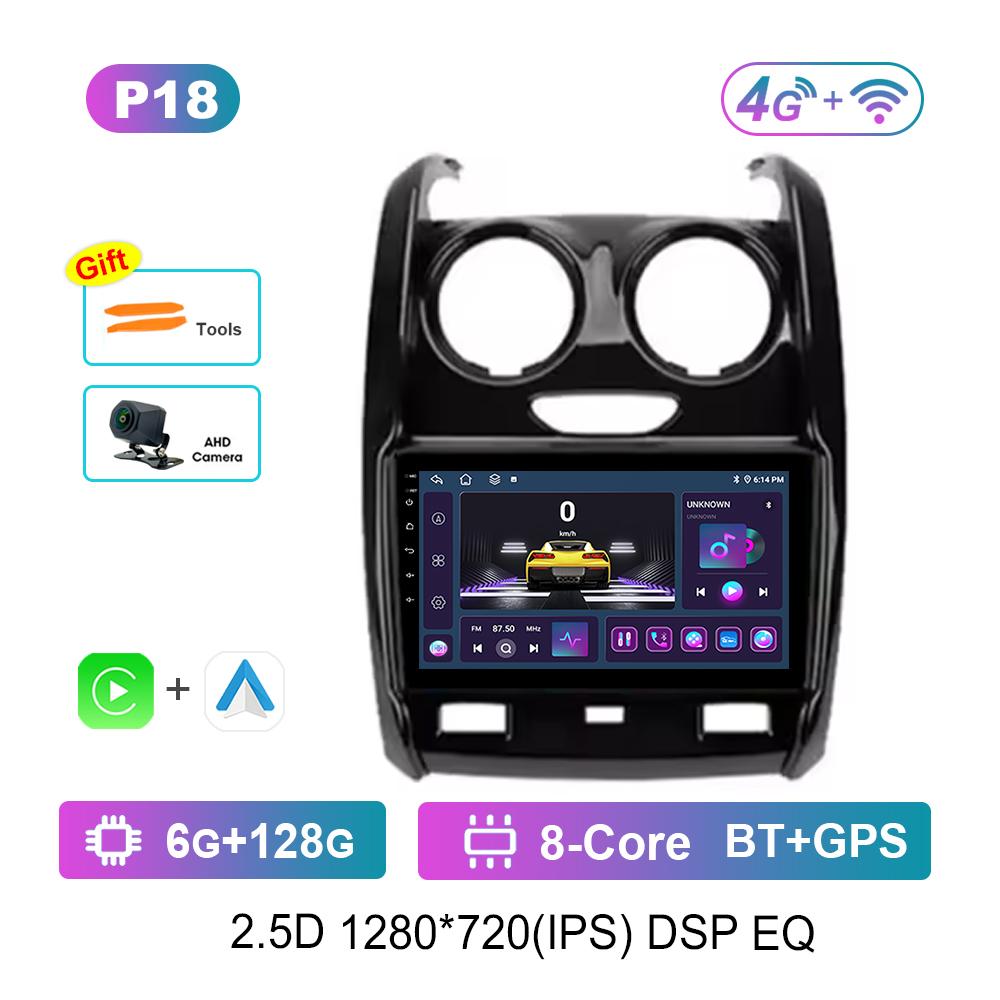 Bluetooth DSP Stereo Car Video Multimedia Player for Renault Duster 2015 - 2020 For LADA Largus 2021 WiFi Android System 4G GPS