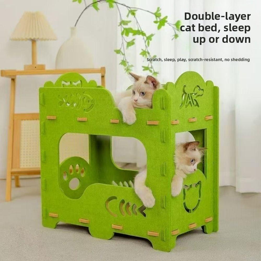 All-in-one Cat Castle House Multi-layer Cat Climbing Frame Japanese Style Cat House  Pet Supplies