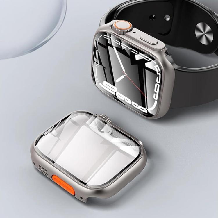 Cambia con Custodia per Orologio PC Integrata in Vetro Temperato Ultra 49mm per Apple Watch Serie 6/5/4/SE 44mm, Copertura Anti-Caduta Completamente Avvolgente, Solo Custodia