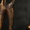 Abstract Sculpture with Stone Base Luxury Intertwined Figure Statue Sleek