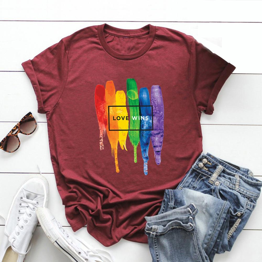 T-shirt L'Amore Vince T-shirt L'Amore È Amore Maglietta Arcobaleno Pride Unisex Donna Manica Corta Vintage Pride Streetwear Top Regalo LGBT