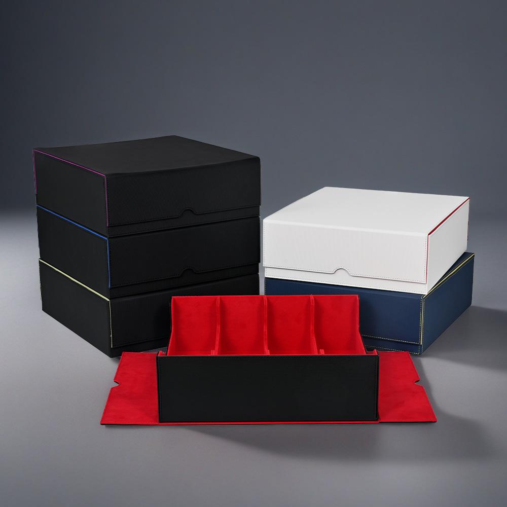 Card Storage Box,Holds 2400+ Single Sleeved Cards, PU leather card box, fits for TCG, Magic Cards, Baseball and sports cards