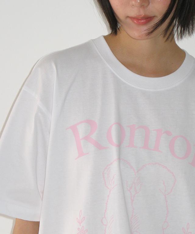 RONRON Puppy Tails Basic Fit T Shirt White Pink