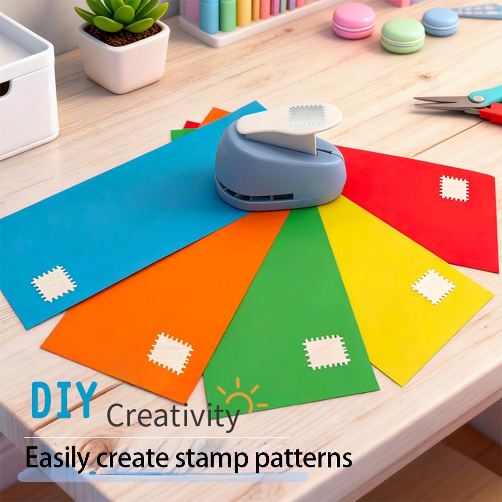 Manual Stamp Puncher Scrapbooking Tool Postage Stamp Punch for Journaling Card Making Envelope Arts Crafts Kids Adults DIY
