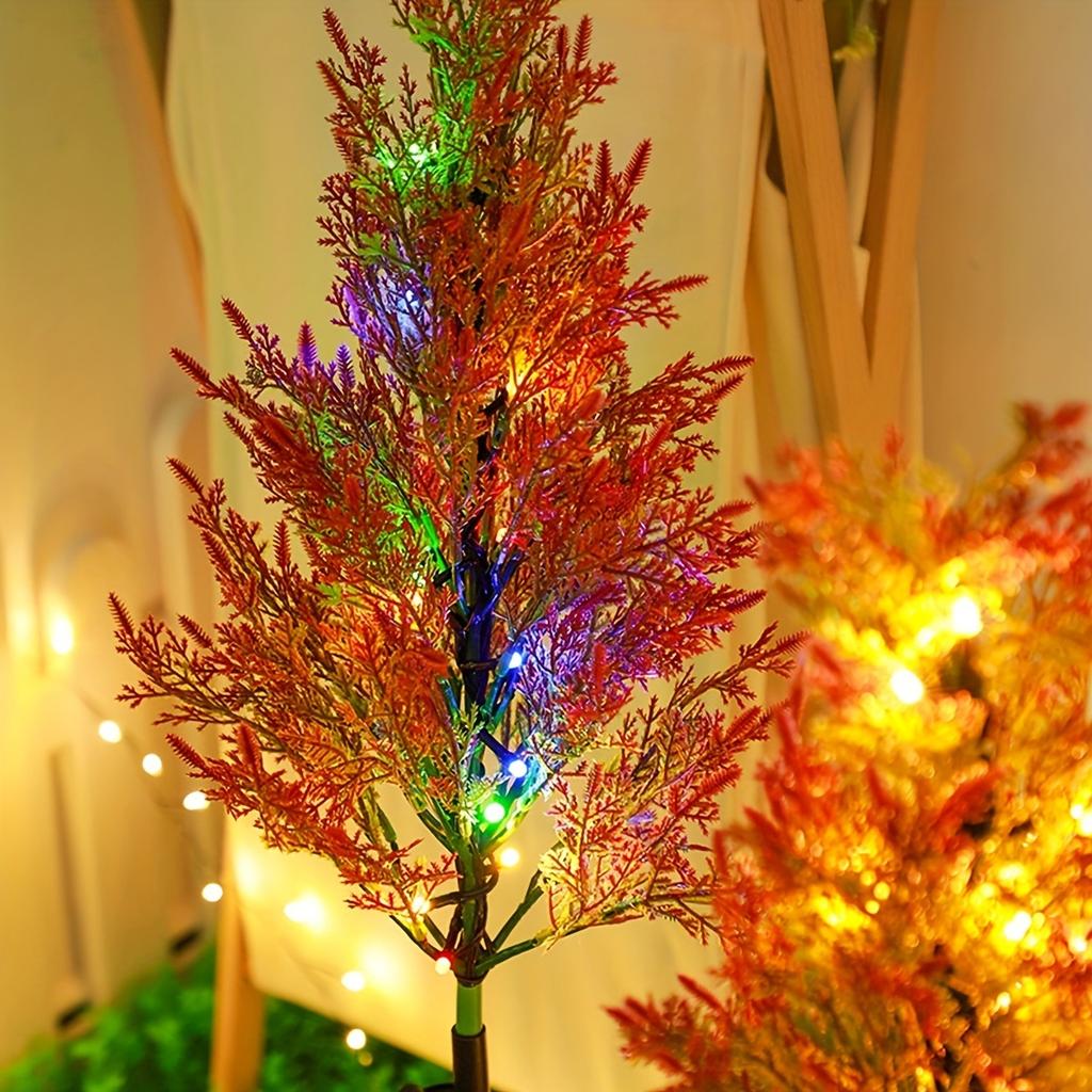 Solar Cypress Tree Stake Lights IP65 Waterproof Multicolor LED Outdoor Holiday Decor Lamp