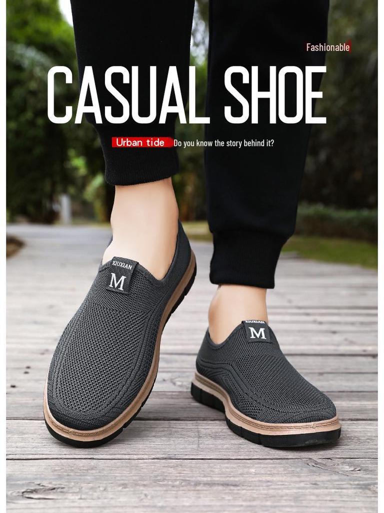 Men's Summer Casual Breathable Fly-Knit Shoes - Versatile & Odor-Free