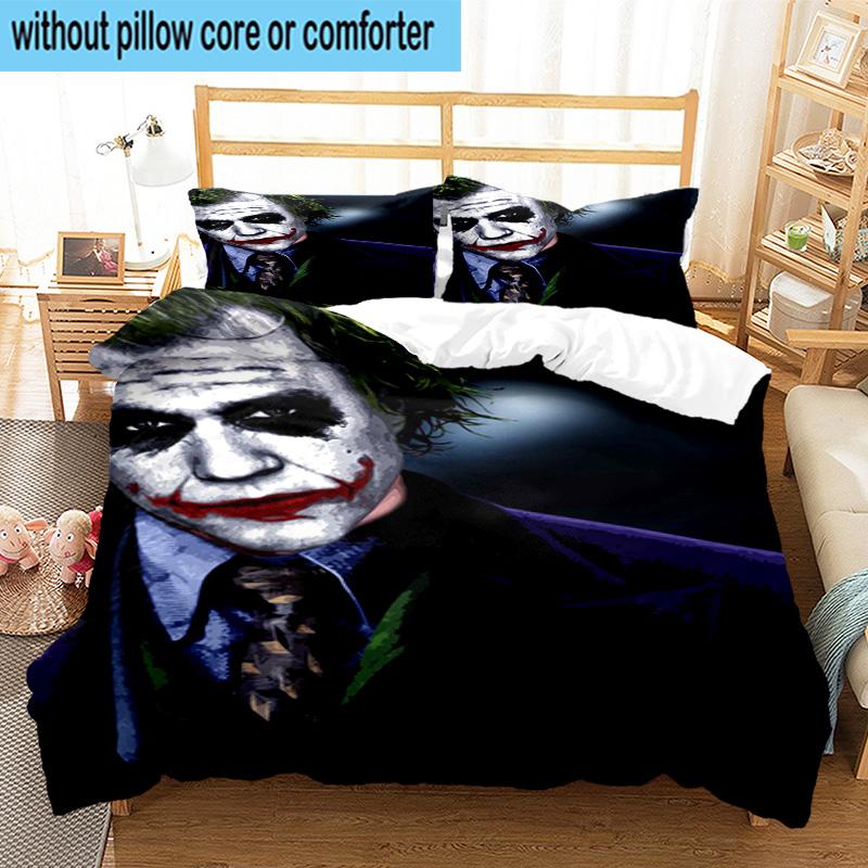 3PCS Jo-ker's Masked Faces 3pcs Bedding,Including 3PCS Duvet Cover And 2pcs Pillowcases Perfect for Christmas,Ideal for Bedroom, Dormitory
