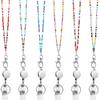 Chinco 6 Pcs Lanyards for ID Badges and Keys Bohemian Retractable Beaded Teacher Lanyard with ID Holder for Women