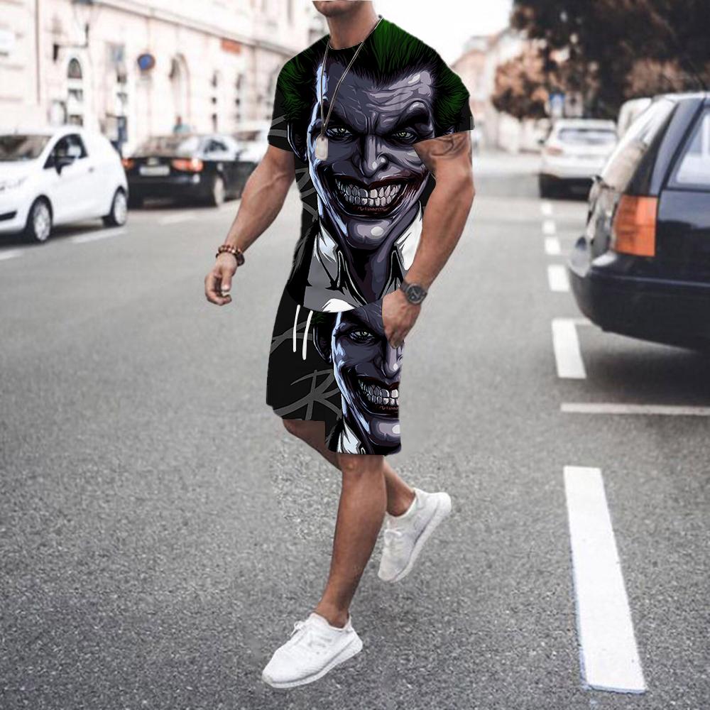 Set nou de vară pentru bărbați, popular, casual, de modă, îmbrăcăminte sport pentru baschet, set de plajă, set de pantaloni scurți cu mânecă scurtă pentru bărbați, imprimat