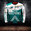 Men's 3D Dolphin Print Zipper Jacket NFL Flight Suit