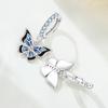 S925 Silver Blue And Black Butterfly Drop Earrings Women Earrings Charm Fashion Versatile Party Jewelry Gifts
