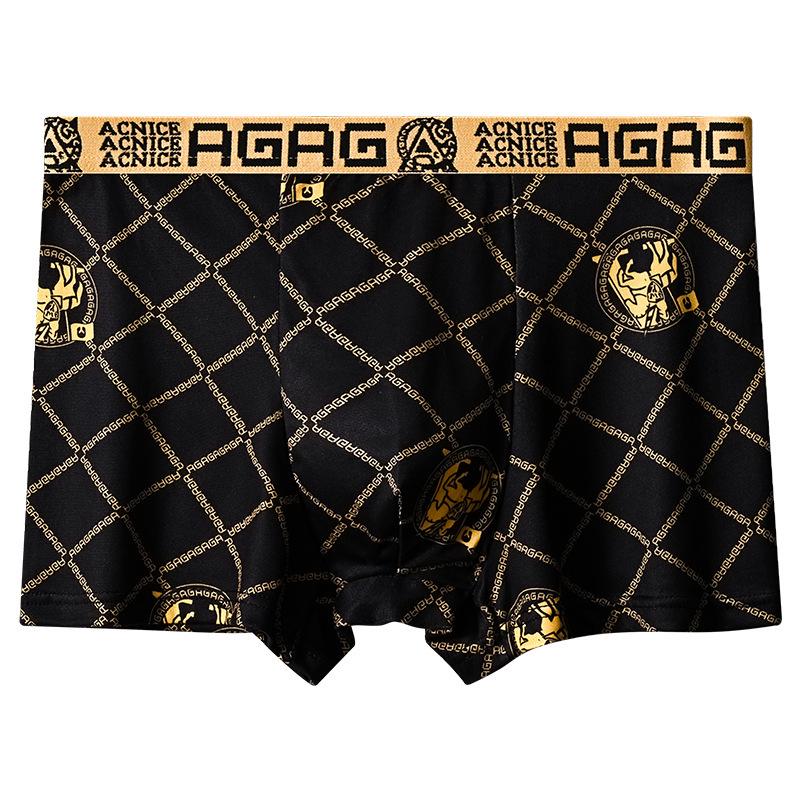 Men's Luxury Black & Gold Boxer Shorts - Loose Fit, Plus Size, Trendy for Teens & Adults